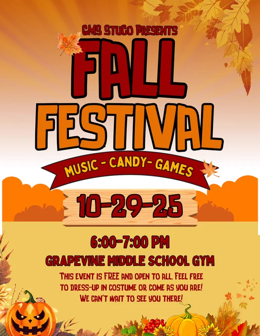 Fall Festival- 10/29/25 - 6-7pm 