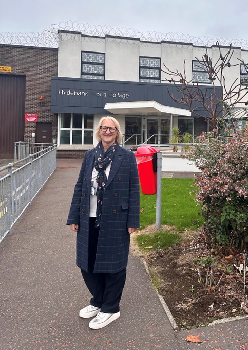 CJI Chief Inspector Jacqui Durkin pictured outside Hydebank Wood Secure College prior to the start of a service marking Prisons Week 2025.
