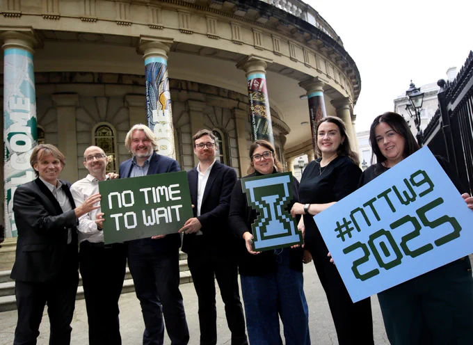 Digital team group photo outside the NLI