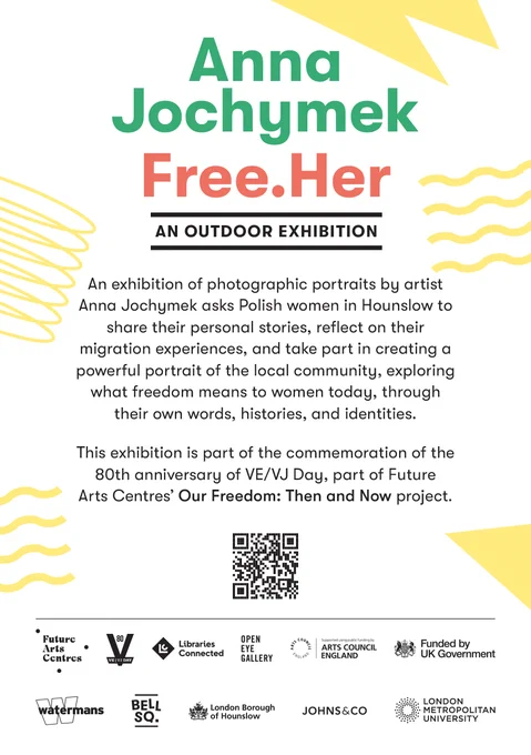 Leaflet back for Free.Her exhibition by Anna Jochymek