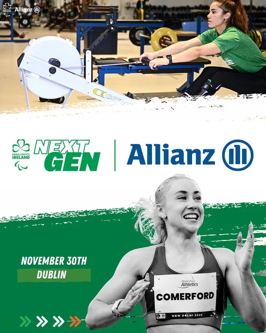 Poster for Allianz NextGen. Orla comerford smiligg mg Katie o Brien rowing