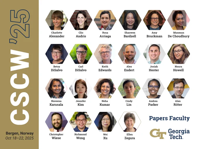 Georgia Tech faculty researchers and CSCW 2025 papers.