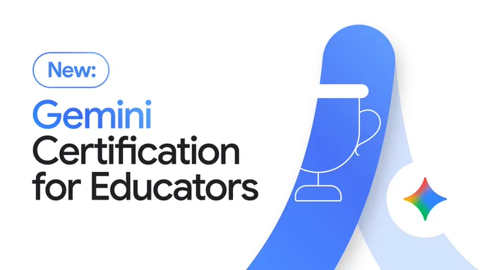 A graphic featuring a trophy icon and the Gemini logo, with text that says: New: Gemini Certification for Educators. 