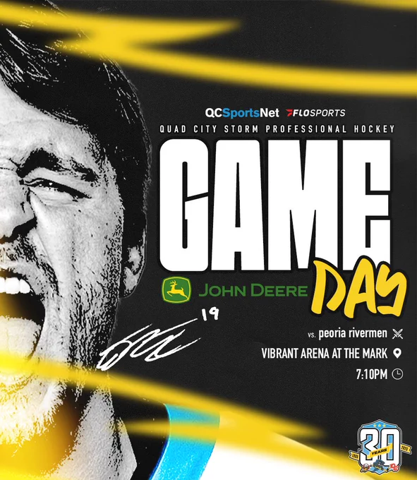 Gameday Graphic that features a photo of Davis Kirkendall screaming

Game presented by John Deere