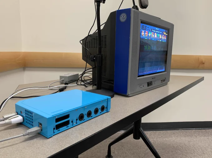 Blue Wii (GameCube Backwards Compatible) With A Blue CRT