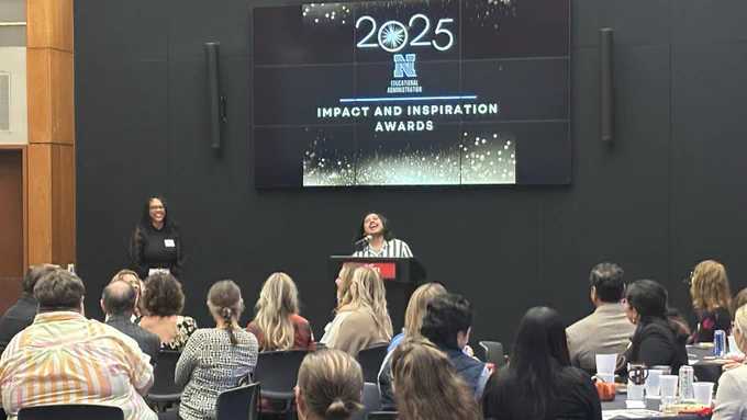 Osvaldo Palma Vargas laughs while speaking at the EDAD Impact and Inspiration Awards
