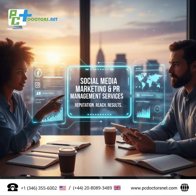 SHAPE YOUR STORY with PC Doctors NET's Social Media Marketing & PR Management Services. Command your brand's narrative with strategic Social Media Marketing for engagement and conversions, coupled with Proactive PR Management to build authority and trust. Our services include vigilant Reputation Monitoring & Crisis Response and data-driven Performance Analytics & Reporting. We provide integrated expertise to elevate your brand, amplify your voice, and solidify your reputation in the digital sphere.
