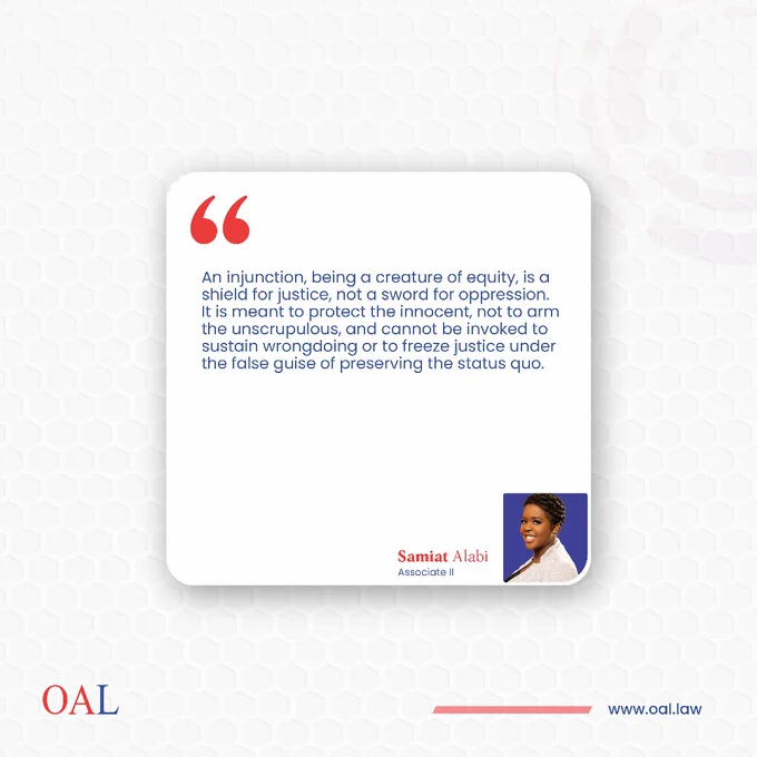 An injunction should be a shield of justice, never a weapon of delay or deceit. It's purpose is to uphold equity, not to hinder the Rule of Law. 


#OAL #Justice #RuleOfLaw #Equity #LitigationTips #Injunctions #CourtroomEthics