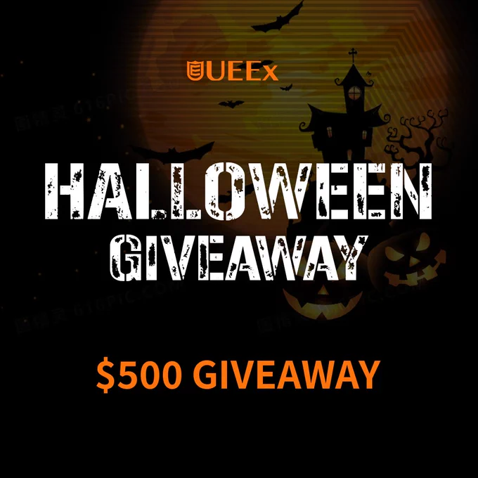 Halloween Crypto Giveaway by UEEx — Join the spooky $500 USDT event! 🎃 Share your scariest crypto experience, tag your friends, and win up to 50 USDT! #CryptoGiveaway #HalloweenCrypto #UEEx