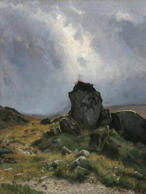 Eagle’s nest, rocher près de Loch Coruisk, île de Skye, Ecosse
15 octobre 1884
Huile sur carton
Collection particulière
📷 Pascal Tournaire
