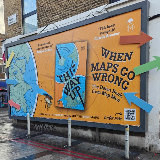 Billboard advertising our book - This Way Up. 
