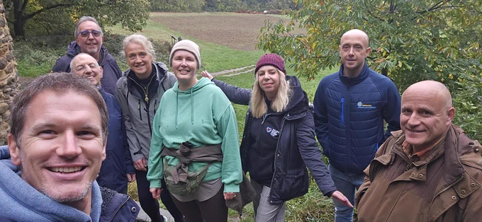 Business owners on the October CRS Editorial Leeds netwalk at Roundhay Park in Leeds. 