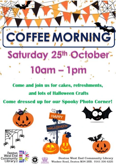 Coffee morning poster.