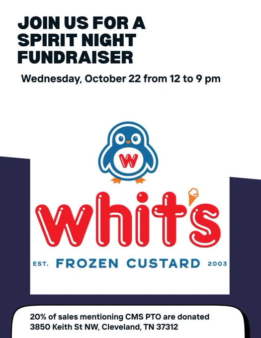 join us for spirit night at Whit’s 