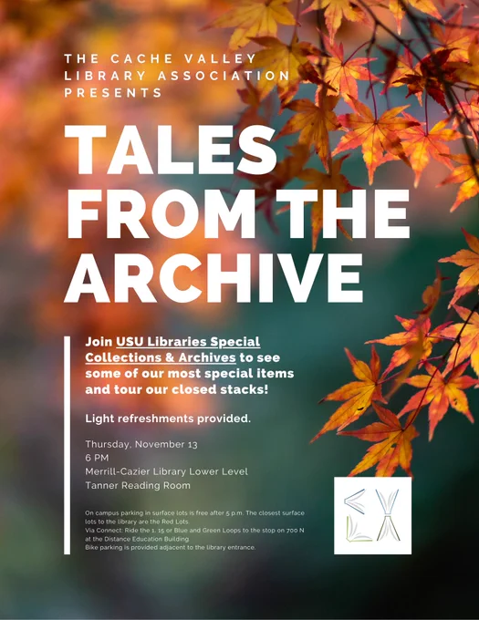Has text with details about the meeting in front of a photo of fall leaves.