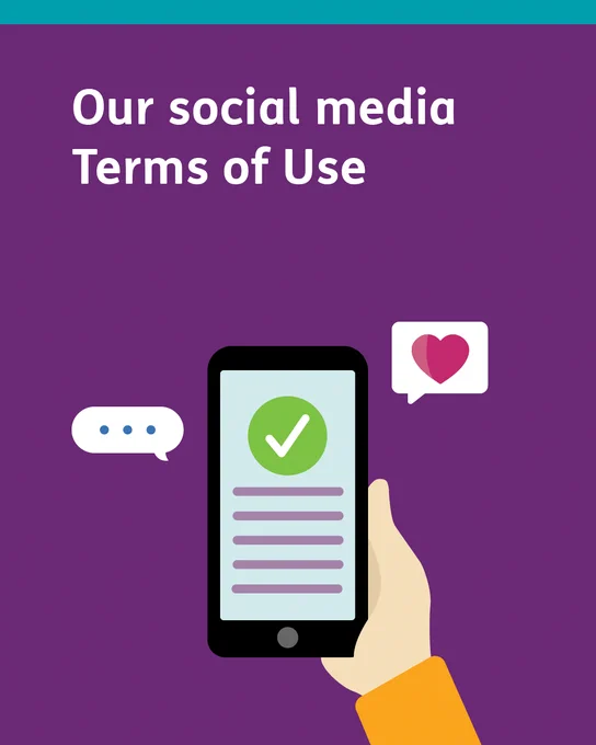 A graphic of notifications from a smartphone with the text 'Our social media Terms of Use'.
