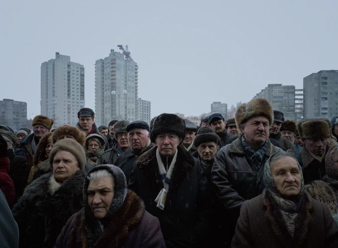 Luc Delahaye, A Rally of the Opposition Candidate Alexander Milinkevich, 2006.