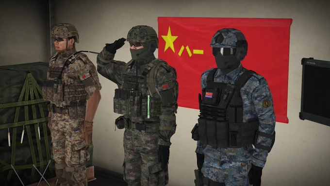 PLA soldiers showing new gear 