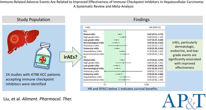 irAEs, particularly dermatologic, endocrine and low-grade events, were associated with improved ICIs effectiveness in HCC. Early irAEs detection and corticosteroid management preserve survival benefits. However, more large-scale prospective studies are needed to verify our findings.