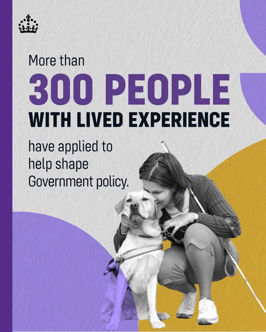 More than 300 people with lived experience have applied to help shape Government policy
