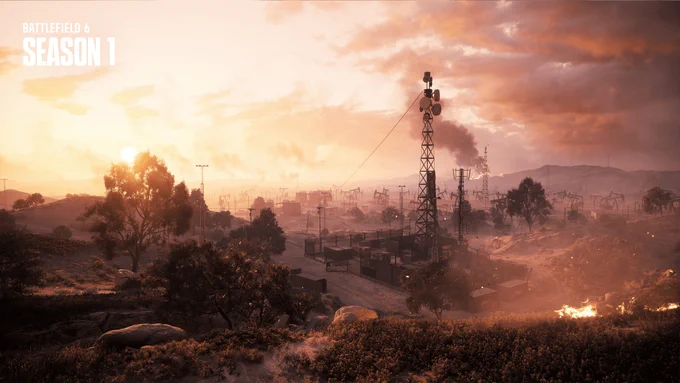 Screenshot of the Badlands map in Battlefield 6.