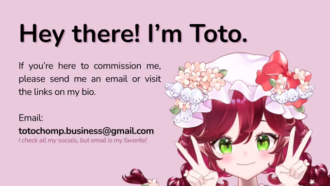check my bio for comms!