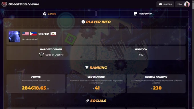 New profile backgrounds based on either your hardest demon or your favorite completion