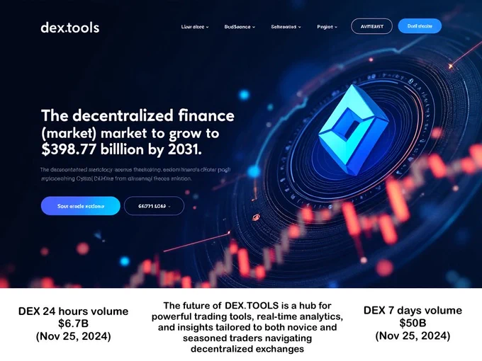 Dex.tools premium domain showcase for the decentralized finance market.