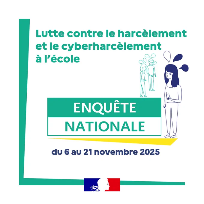 Lutte contre le harcèlement et le cyberharcèlement à l’école
Enquête nationale du 6 au 11 novembre 2025