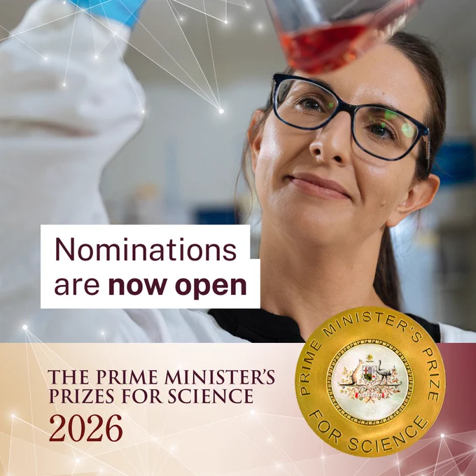 Nominations are now open for the 2026 Prime Minister's Prizes for Science