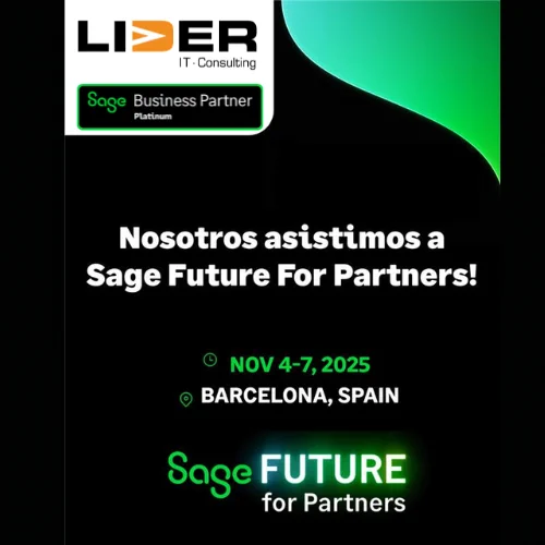 Como #SagePartnerPlatinum, aportamos:

✅ 𝗜𝗺𝗽𝗹𝗮𝗻𝘁𝗮𝗰𝗶𝗼́𝗻 𝗲𝘅𝗽𝗲𝗿𝘁𝗮 𝗱𝗲 𝗦𝗮𝗴𝗲 𝗫𝟯: ERP robusto y flexible para la gestión integral de finanzas, distribución y fabricación.

✅ 𝗦𝗼𝗹𝘂𝗰𝗶𝗼𝗻𝗲𝘀 𝗽𝗲𝗿𝘀𝗼𝗻𝗮𝗹𝗶𝘇𝗮𝗱𝗮𝘀: Adaptación, integración y soporte continuo para garantizar resultados óptimos.

✅ 𝗘𝘅𝗽𝗲𝗿𝗶𝗲𝗻𝗰𝗶𝗮 𝗰𝗼𝗻𝘀𝗼𝗹𝗶𝗱𝗮𝗱𝗮: Más de 40 años impulsando la transformación digital y más de 1.500 clientes satisfechos.

✅ 𝗖𝗼𝗺𝗽𝗿𝗼𝗺𝗶𝘀𝗼 𝘆 𝗰𝗮𝗹𝗶𝗱𝗮𝗱: Acompañamiento integral y controles periódicos para asegurar el éxito de cada proyecto.

📍 Ubicación del evento: 𝗣𝗮𝗹𝗮𝘂 𝗱𝗲 𝗖𝗼𝗻𝗴𝗿𝗲𝘀𝘀𝗼𝘀 𝗱𝗲 𝗖𝗮𝘁𝗮𝗹𝘂𝗻𝘆𝗮, 𝗕𝗮𝗿𝗰𝗲𝗹𝗼𝗻𝗮.
 📅 Fechas: 𝟰-𝟳 𝗻𝗼𝘃𝗶𝗲𝗺𝗯𝗿𝗲 𝗱𝗲 𝟮𝟬𝟮𝟱

Además, el día 4 participaremos en la 𝗿𝗲𝘂𝗻𝗶𝗼́𝗻 𝗲𝘅𝗰𝗹𝘂𝘀𝗶𝘃𝗮 𝗽𝗮𝗿𝗮 𝗧𝗼𝗽 𝗣𝗮𝗿𝘁𝗻𝗲𝗿𝘀, lo que refuerza nuestro compromiso y liderazgo en el #ecosistemaSage.

👉 ¿Nos vemos en el evento? #LIDERIT #GRUPOLIDER #ERP