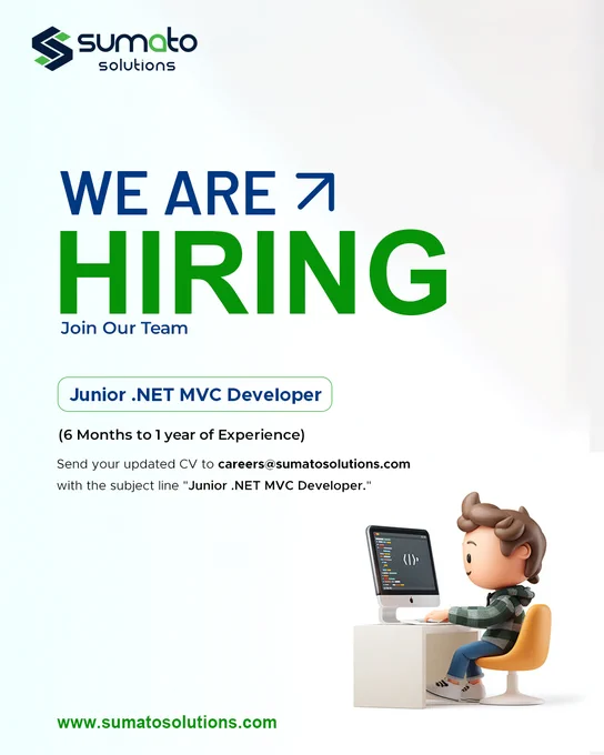 We Are Hiring - Junior .NET MVC Developer - Sumato Solutions - SumatoERP
