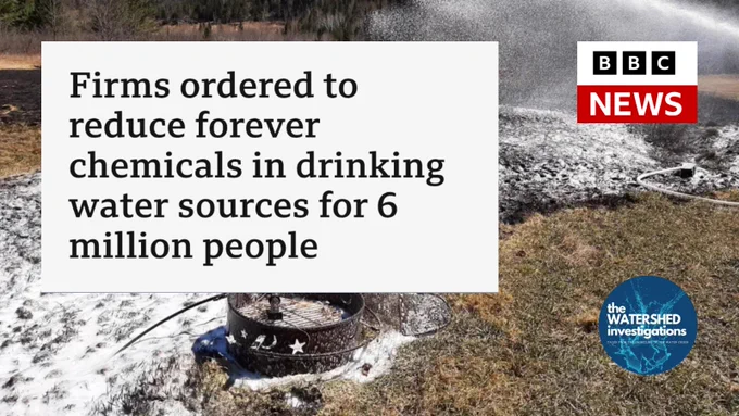 'Firms ordered to reduce forever chemicals in drinking water sources for 6 million people'