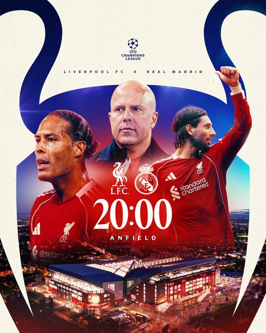 Matchday graphic for Liverpool vs Real Madrid in the UEFA Champions Legaue.

The match will take place on Tuesday 4th November, 20:00 GMT kick-off at Anfield.