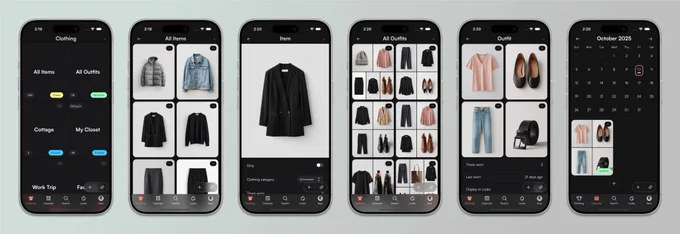 Screenshots for the current state of the native mobile app for The Clothing App.
