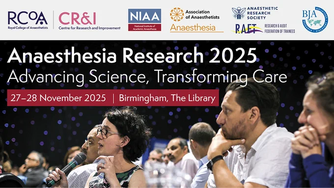 Social card promoting Anaesthesia Research 2025