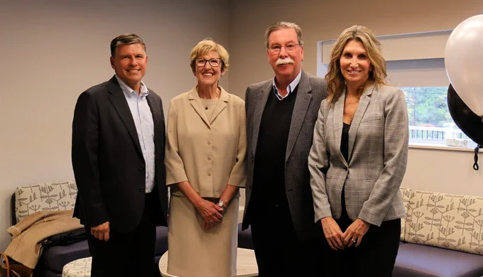 L to R: Charles S. Sweeder, KHS President and CEO, Terri Slocomb, KHS Board Chair, Reid Wolfe, Mainstay Board Chair, Kim Sonafelt, Mainstay CEO