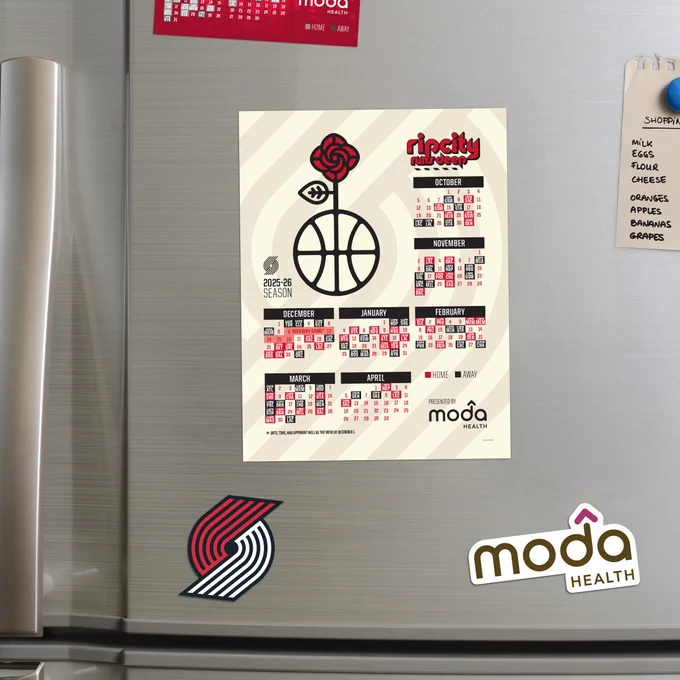 Portland Trail Blazers 2025-26 season schedule magnet