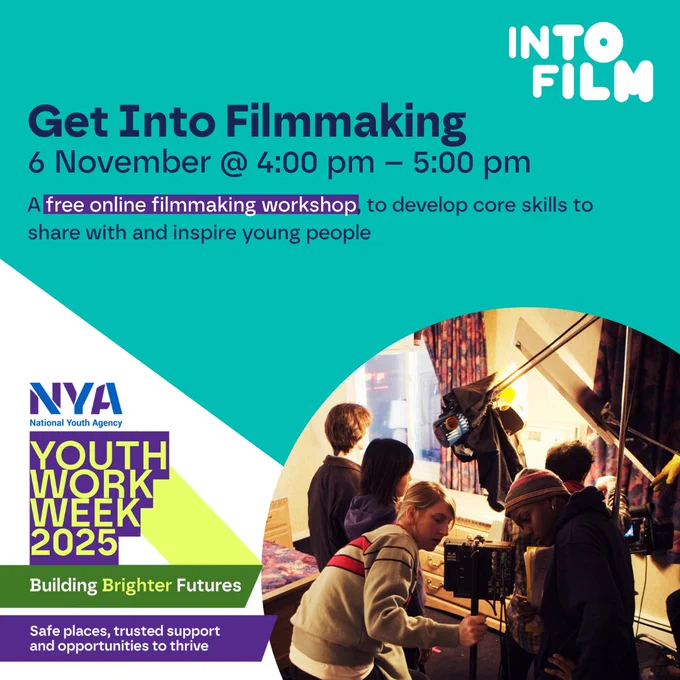 Young people handling filmmaking equipment