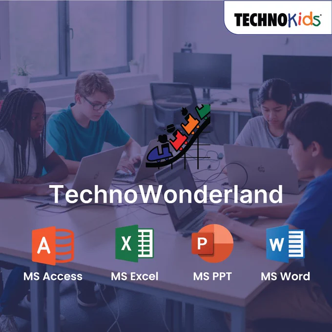TechnoWonderland Microsoft Office project for high school: students create documents in Word, analyze data in Excel, and present in PowerPoint to plan a theme-park concept. Classroom-ready teacher resources included.