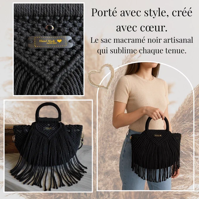 Dans mon atelier, chaque fil devient une histoire.
J’ai tissé ce sac macramé noir artisanal nœud après nœud, pour créer une pièce unique 🧵
Élégant, durable et fait main en France 🇫🇷
Découvrez le charme du macramé bohème 🌿
https://aubonheurdepetitefleur.fr/