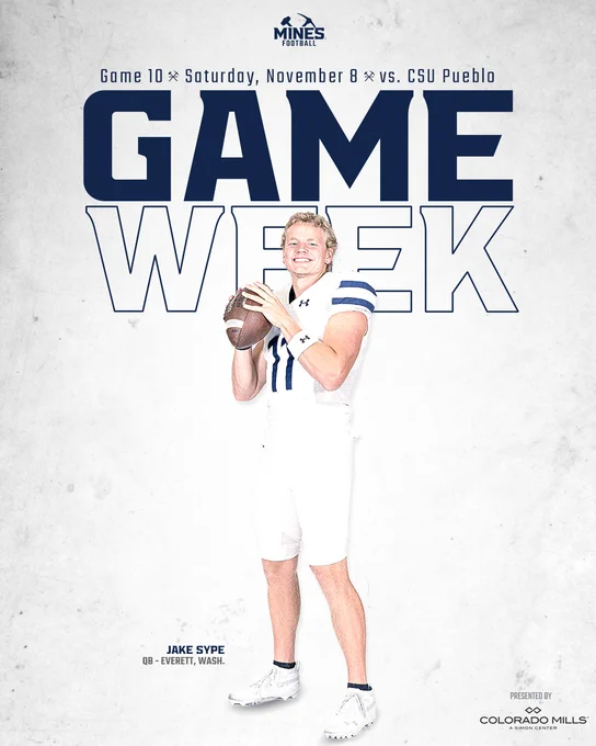 Game Week - Game 10 vs. CSU Pueblo - Saturday, November 8. Photo of Jake Sype.