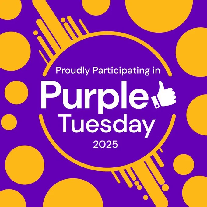 Image with thumbs up for Purple Tuesday