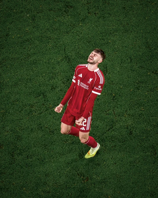 Photography of Conor Bradley at full-time.