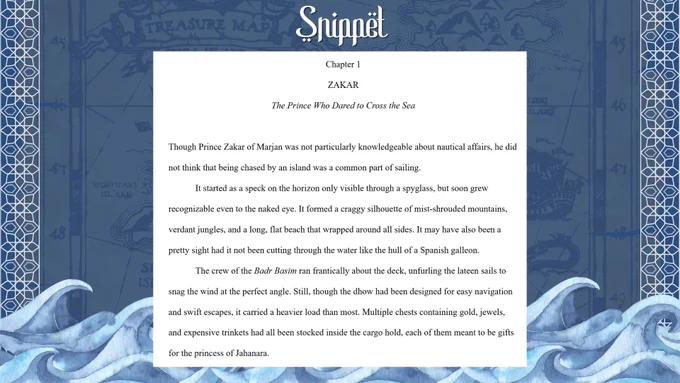 Snippet first line: Though Prince Zakar of Marjan was not particularly knowledgeable about nautical affairs, he did not think that being chased by an island was a common part of sailing. 