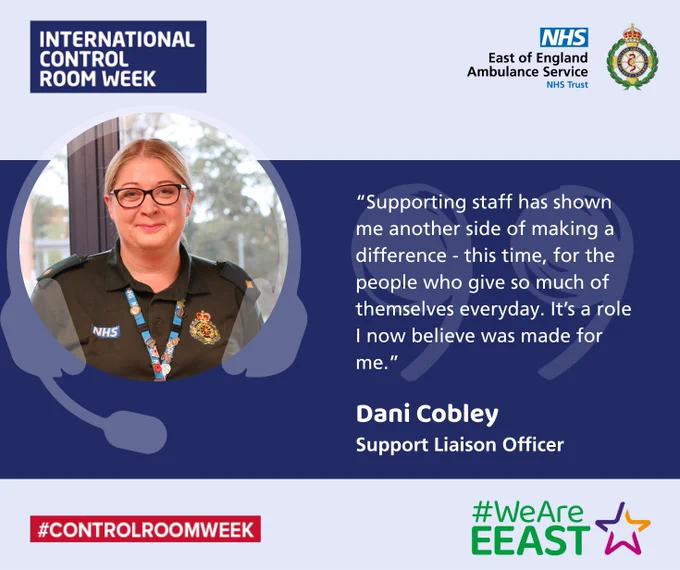 A graphic with an image of Dani Cobley, Support Liaison Officer. Text reads ‘Supporting staff has shown me another side of making a difference - this time, for the people who give so much of themselves every day. It’s a role I now believe was made for me.’ 