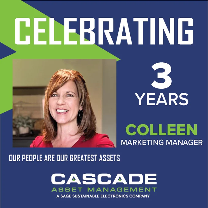 Cascade Asset Management Employee Anniversary - Colleen, 3 years - Marketing Manager