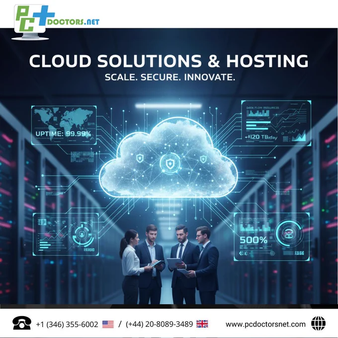 UNLOCK LIMITLESS POTENTIAL with PC Doctors NET's Cloud Solutions and Cloud Hosting Services. Elevate your business with Unmatched Scalability, Ironclad Security, and Superior Reliability. Reduce costs, drive innovation, and ensure Global Accessibility by migrating to a flexible cloud environment. Our expertise provides comprehensive Cloud Hosting, strategic IT Consulting, and ongoing management to help your business SCALE. SECURE. INNOVATE. and thrive in the digital age.