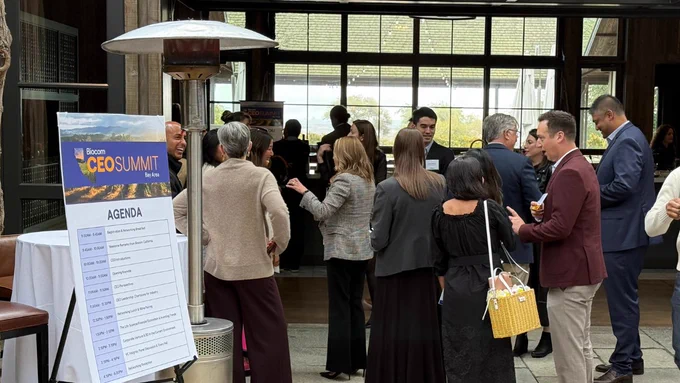 Biocom CEO Summit attendees networking