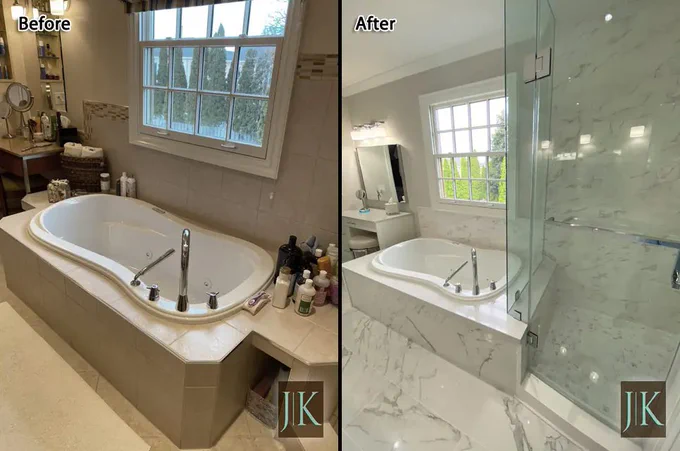 BATHROOM RENOVATION & VANITIES – BEFORE & AFTER ✨🛁

Transform your bathroom into a luxurious retreat! 💎 Check out this stunning before-and-after makeover — from dated tiles to elegant marble finishes and sleek glass accents. 🚿✨ Our expert team at Joseph Kitchens brings beauty, function, and modern design to every project. 💪

Ready to upgrade your space? Contact us today and let’s make your dream bathroom a reality! 💫